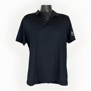 Mizzen+Main Versa Polo Shirt Performance Golf Polo Shirt Black Mens Medium Trim